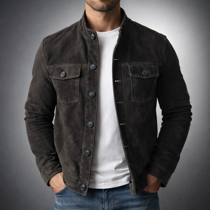 Tommaso | Bomber de Gamuza Premium