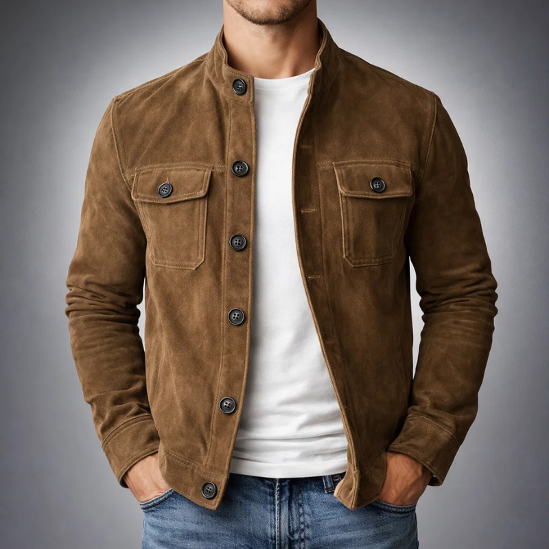 Tommaso | Bomber de Gamuza Premium