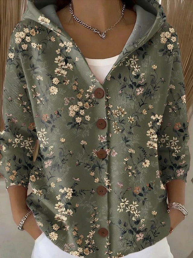 Paloma | Suéter de Punto Estampado con Capucha