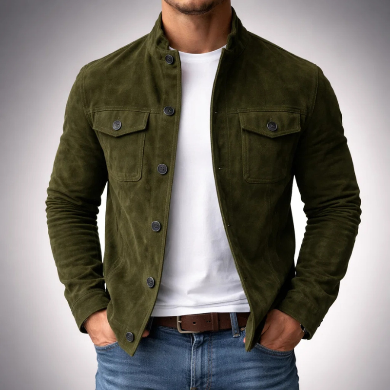Tommaso | Bomber de Gamuza Premium