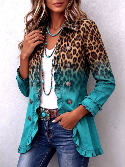 Giuseppina | Chaleco Leopardo Difuminado con Volantes