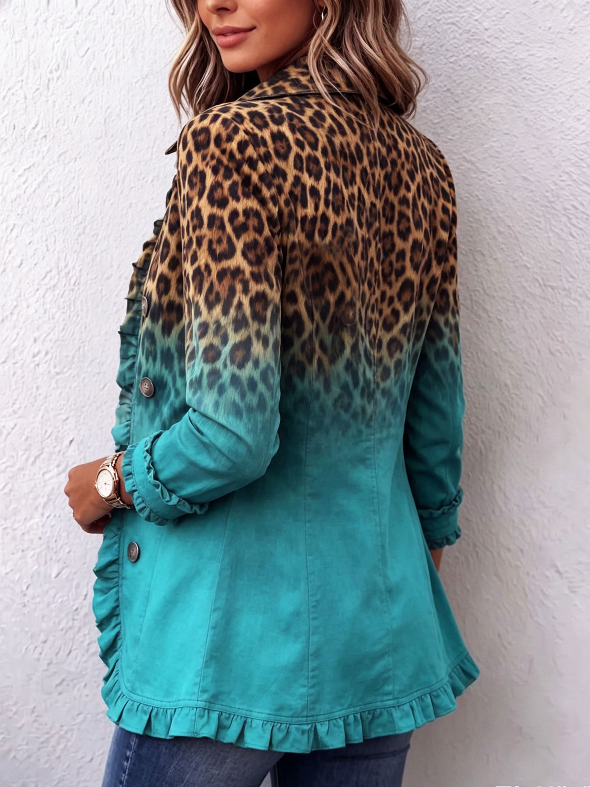 Giuseppina | Chaleco Leopardo Difuminado con Volantes