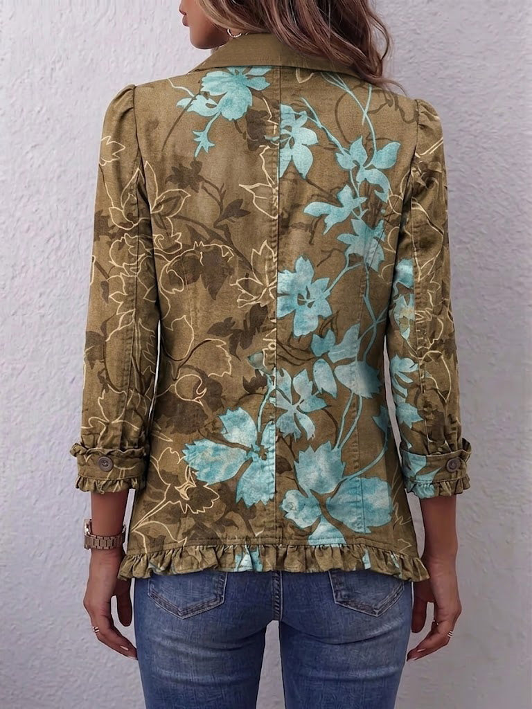 Domenica | Chaleco Floral Difuminado con Volantes
