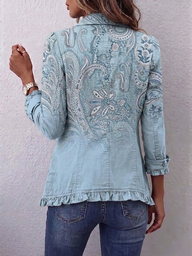 Teresina | Chaleco Estampado Cachemir Vintage con Volantes
