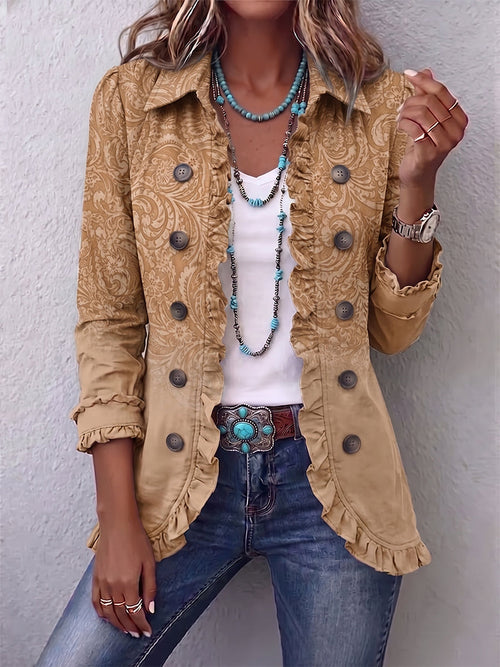 Palmira | Chaleco Estampado en Relieve con Volantes