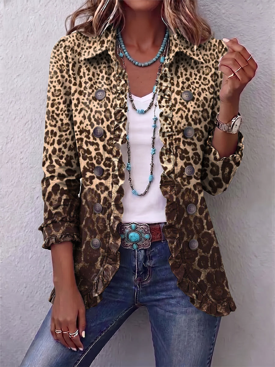 Gina | Chaleco Leopardo con Volantes