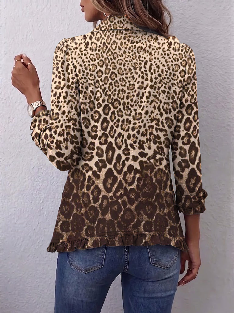 Gina | Chaleco Leopardo con Volantes